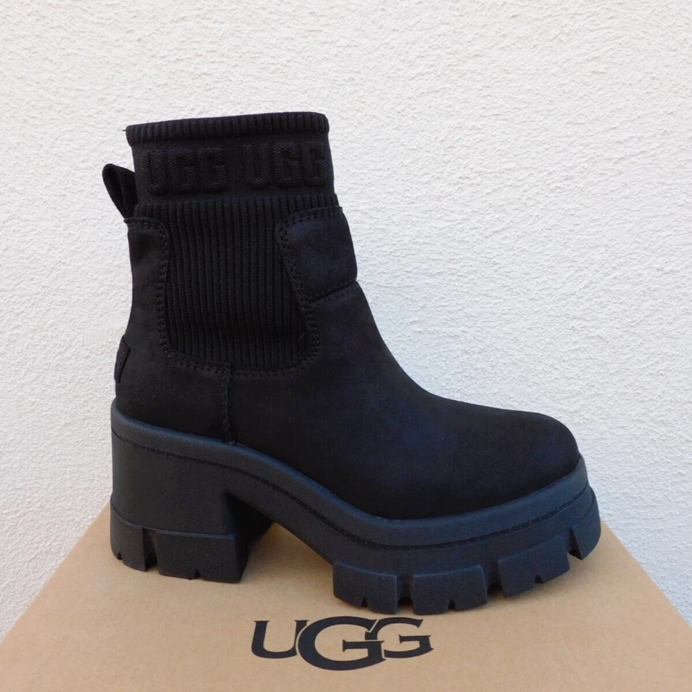 Ugg Brooklyn Chelsea Black Leather Waterproof Women’s Boots